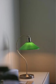Stolová lampa so skleneným tienidlom v zeleno-mosadzovej farbe (výška 49 cm) Vela – Markslöjd