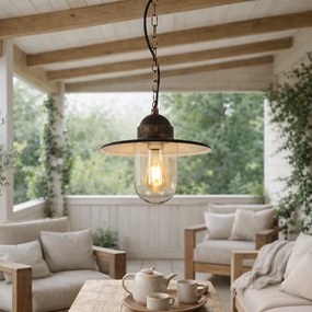 Rustikálne vonkajšie závesné svietidlo starožitné zlato IP44 - Kansas