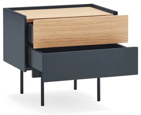 Nočný stolík v dekore duba v antracitovo-prírodnej farbe Otto – Teulat