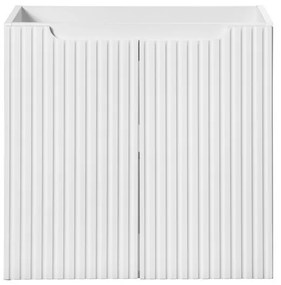 Závěsná skříňka Nova White Beyond s deskou a umyvadlem 60 cm bílá/dub evoke