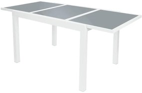 Livarno home Hliníkový záhradný rozkladací stôl Houston, biely/bledosivý  (100385876)