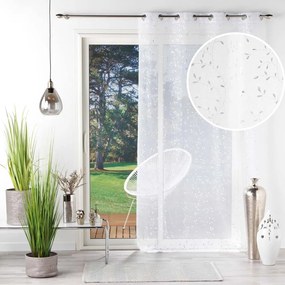 Biela/v striebornej farbe voálová záclona 140x240 cm Floressia – douceur d'intérieur