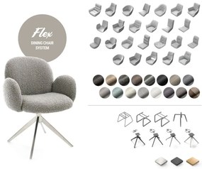 Otočná stolička Caja-Flex s podrúčkami krížová podnož zúžená kovová