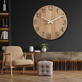 Elegantné nástenné hodiny z masívneho dubu I SENTOP MAS016-OSMO-3041-heads/silver
