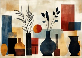 Sklenený obraz - Kubistické vázy (70x50 cm)
