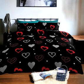 Bavlnené obliečky Homa ROMEA BLACK 7-dielna sada 140x200 cm