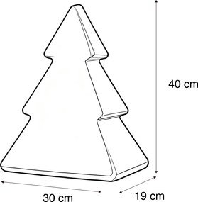 Vianočná stojaca lampa biela 40 cm vrátane solárneho a nabíjateľného LED RGBW - Pinus