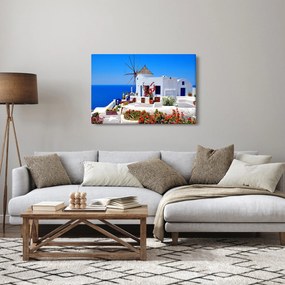 Obraz - Domček v Grécku (90x60 cm)