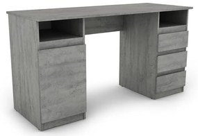 Písací stôl so 3 zásuvkami Carlos, šedý beton
