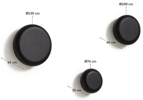 Čierne nástenné drevené háčiky v súprave 3 ks Nadue – Kave Home