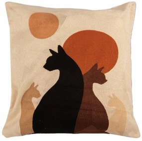 Pletená obliečka na vankúš Mačky, 45 x 45 cm