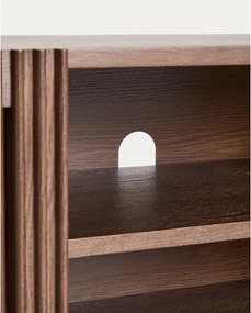 Tmavohnedý TV stolík v dekore orecha 180x49,5x42,5 cm Beyla – Kave Home