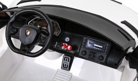 Ramiz Lamborghini SVJ DRIFT elektrické auto pre 2 deti biele + funkcia driftu + diaľkové ovládanie