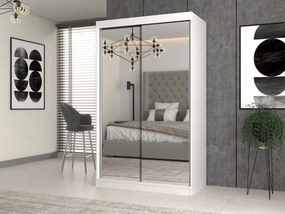 Šatníková skriňa s 2 zrkadlami IGA 120 cm biela