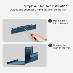 Poličky na stenu JOANNE 400 mm, Modern: tmavomodrá