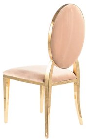 Jedálenská stolička KING VELVET bežová/ zlatá