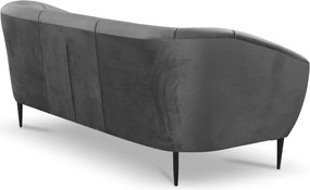 Trojmiestna pohovka Olivio, stredne šedá zamatová látka