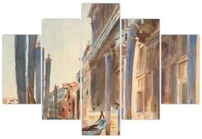 Obraz - John Singer Sargent, Gondola Moorings on the Grand Canal, reprodukcia (150x105 cm)