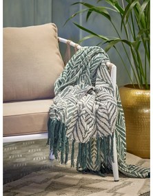 Zelená/béžová deka z recyklovanej bavlny 130x160 cm Ugento – Bloomingville