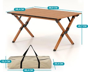 Hliníkový skladací campingový stôl s taškou