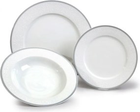 Thun tanierová súprava Opal krajka so šedou linkou 18-dielná