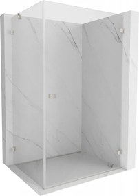 Mexen Lunar-B pravostranný výklopný sprchový kút 100 x 90 cm, číre sklo, brúsená oceľ, 832-100-090-97-00-P