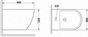 Erga Lily, závesný bidet 490x360x320 mm, biela lesklá, ERG-V03-LILY-BD-WH