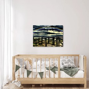 Obraz dúhy nad morom (70x50 cm)