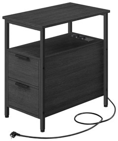 Odkladací stolík s integrovanými zásuvkami a USB portami ROD čierna