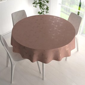 Biante Veľký zamatový okrúhly obrus Isabela IBL-009 Rose Gold trojuholníky na staroružovom Ø 250 cm