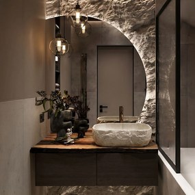 Rea Bianka, umývadlo na dosku 460x330x130 mm, imitácia kameňa, REA-U0628