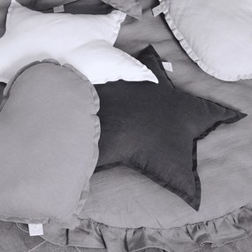 Ľanový vankúš hviezda grafitová 50 cm