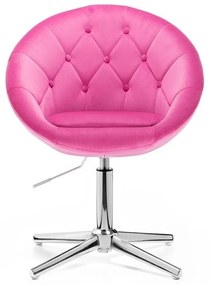 LuxuryForm DESIGN Kreslo VERA VELUR na striebornom kríži - ružové