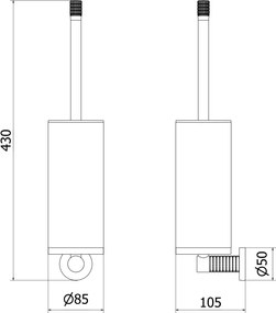 Mexen Triv, závesná WC kefa, biela/grafitová, 430x85mm, 70A33071-66W