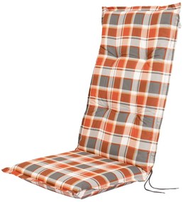 Livarno home Podložka na vysoké kreslo, 120 x 50 x 8 cm (károvaná/oranžová)  (100342500)