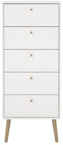 Biela vysoká komoda 50x120 cm Bodo – Tvilum