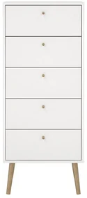 Biela vysoká komoda 50x120 cm Bodo – Tvilum