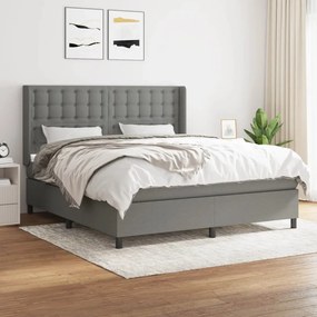 Boxspring posteľ s matracom tmavosivá 160x200 cm látka 3131762