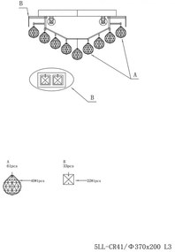 Strop krištáľ svietidlo stropnica Ø40