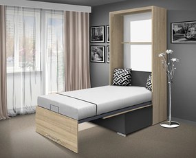 Nabytekmorava Sklápacia posteľ s pohovkou VS 21058P 200x90 farba pohovky: Hnedá, Typ farebného prevedenia: Antracit / dvere antracit