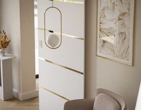 POSUVNÉ DVERE LAGOS 2 BIELE MATNÉ + ZLATÉ LIŠTY