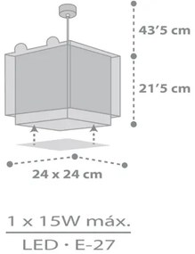 Dalber 64572 - Detský luster LITTLE TEDDY 1xE27/60W/230V