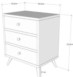 Komoda LIZA 68x50 biela/hnedá