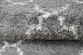Huňatý šedý vzorovaný behúň Šírka: 80 cm | Dĺžka: 300 cm