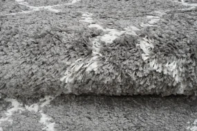 Huňatý šedý vzorovaný behúň Šírka: 100 cm | Dĺžka: 200 cm