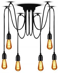 Toolight - Stropná lampa Spider 6xE27, čierna, OSW-00017