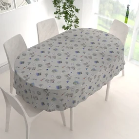 Biante Dekoračný oválny obrus PML-097 Levandule a bicykle na sivom režnom 50x100 cm