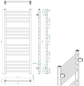 Sapho Sapho, METRO vykurovacie teleso 500x1200 mm, chrom, 0411-01