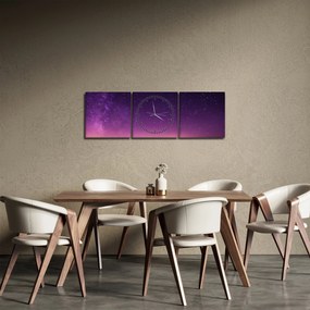 Obraz oblohy s padajúcou hviezdou (s hodinami) (90x30 cm)