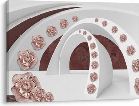 Obraz - 3D oblúky s kvetmi (70x50 cm)